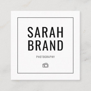 Carte De Visite Carré Photographe noir et blanc
