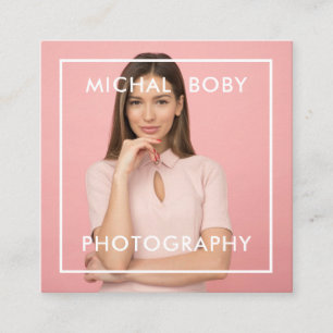 Carte De Visite Carré Photographie complète Blush rose Feminine Photogra