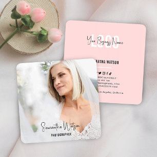 Carte De Visite Carré Photographie complète Pale Rose Feminine Photograp