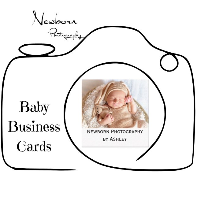 Carte De Visite Carré Photographie de nouveau-né par Ashley Modern Baby (Créateur téléchargé)