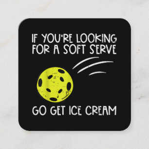 Carte De Visite Carré Pickleball Soft Sert Obtenir Crème Glace Pickle Ba