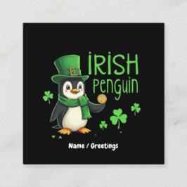 Carte De Visite Carré Pingouin irlandais Un heureux mélange de plaisir, 