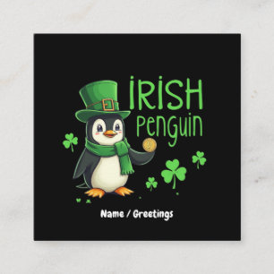 Carte De Visite Carré Pingouin irlandais Un heureux mélange de plaisir,