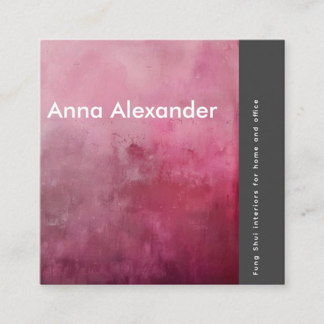 Carte De Visite Carré Pink Serenity Design 1 (Devant)