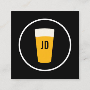 Carte De Visite Carré Pint of Beer Logo tendance Noir
