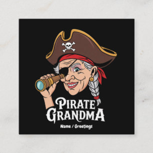 Carte De Visite Carré Pirate grand-mère drôle grand-mère Halloween costu