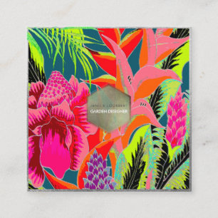 Carte De Visite Carré Pix Dezines Hawaiian Jungle 3 - DO-IT-YOURSELF Arr