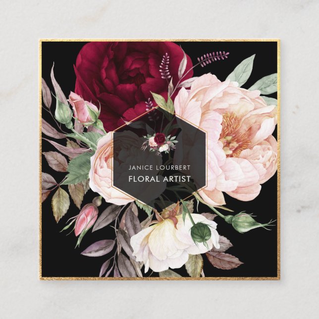Carte De Visite Carré PixDezines Aquarelle Bourgogne (Devant)