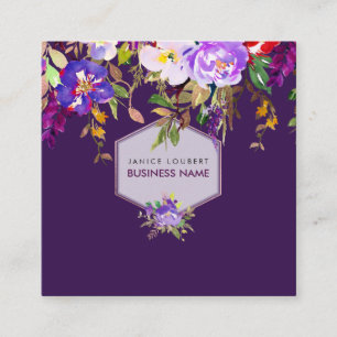 Carte De Visite Carré PixDezines Aquarelle Florale/Bouquet d'été