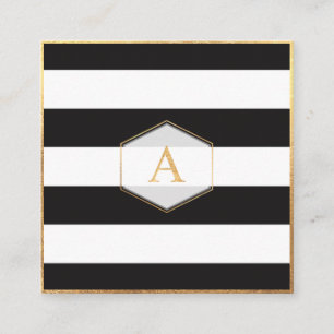 Carte De Visite Carré PixDezines BLACK+BLANC STRIPES/do-it-yourself COUL