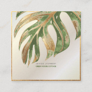Carte De Visite Carré PixDezines MONSTERA, DUO TONE FAUX Carré Bus