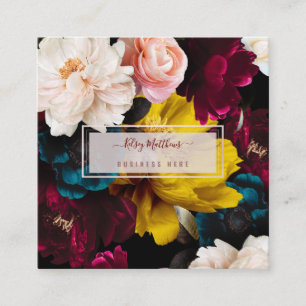 Carte De Visite Carré PixDezines Moody Botanical Flowers