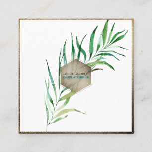 Carte De Visite Carré PixDezines PALM FRONDS, VERDURE