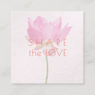 Carte De Visite Carré PixDezines Pink Lotus Partagez l'Amour