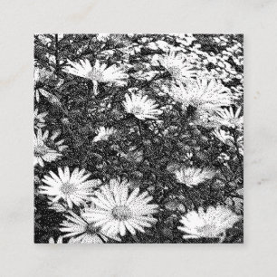 Carte De Visite Carré pixel noir et blanc 