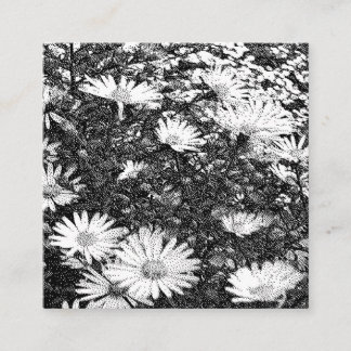 Carte De Visite Carré pixel noir et blanc 