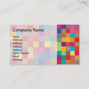 Carte De Visite Carré Pixel Rainbow Motif