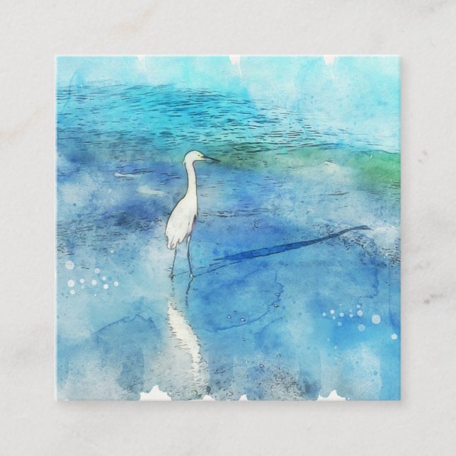 Carte De Visite Carré Plage tropicale dans le bleu turquoise d'Aqua Turq (Devant)