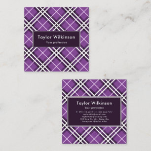 Carte De Visite Carré Plaid Violet