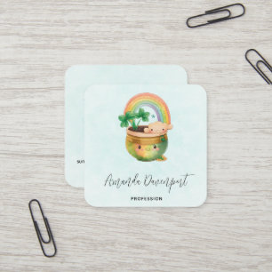 Carte De Visite Carré Planeur Whimsical avec arc-en-ciel et fermeture