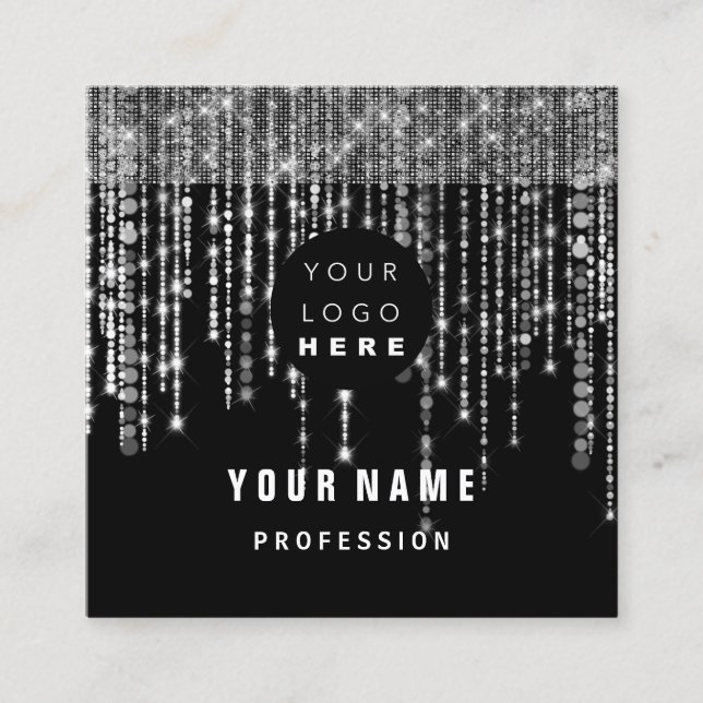 Carte De Visite Carré PLANNER d'événements Unique logo Eyeash VIP (Devant)