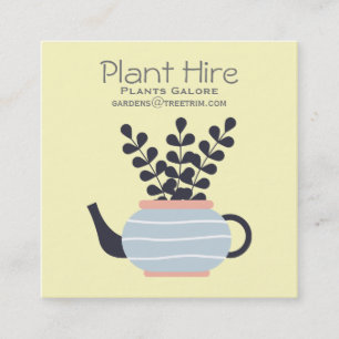 Carte De Visite Carré Plante location moderne pastel plante