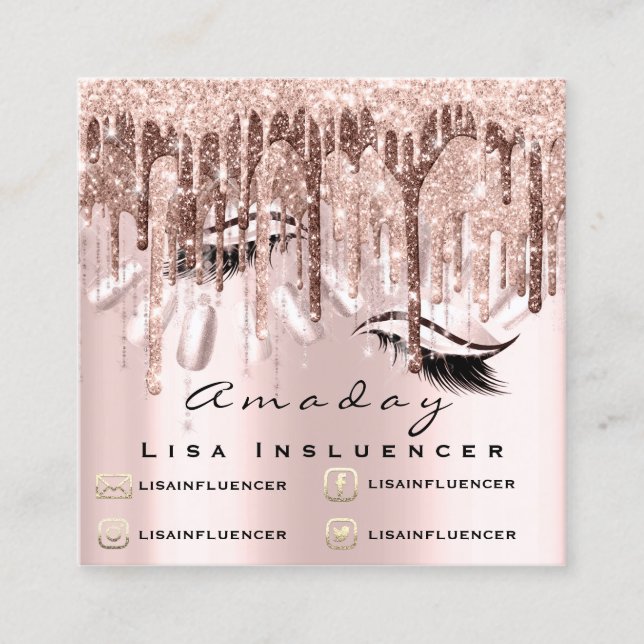 Carte De Visite Carré Poches de manucure à ongles pour peintre professio (Devant)