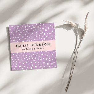 Carte De Visite Carré Points Dalmatiens Lilac, Points Dalmatiens, Pots D