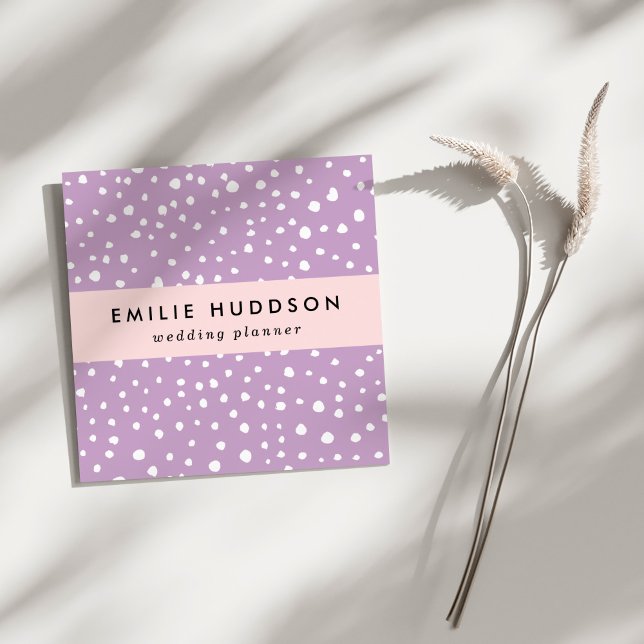 Carte De Visite Carré Points Dalmatiens Lilac, Points Dalmatiens, Pots D (Créateur téléchargé)