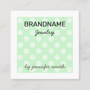 Carte De Visite Carré Pois Turquoises Pastel Bijoux artisanaux
