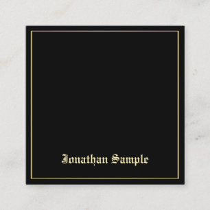 Carte De Visite Carré Police Chic Gold Old Script Élégante Plaine séduis