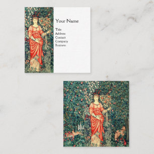 CARTE DE VISITE CARRÉ POMONA TENANT DES FRUITS EN VERDURE, ANIMAUX FORES