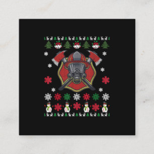 Carte De Visite Carré Pompier Drôle Noël Joli Amour Dons