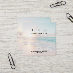 Carte De Visite Carré Porte-bijoux avec bracelet de plage