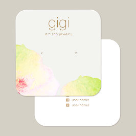 Carte De Visite Carré Porte-oreille étoffée florale