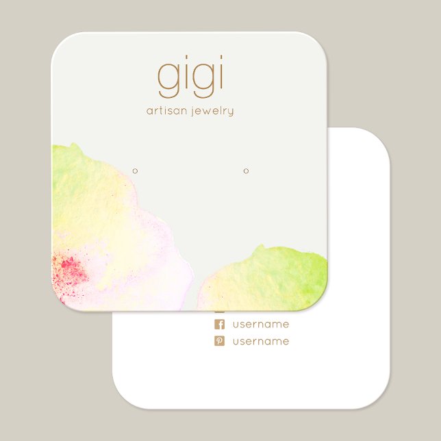 Carte De Visite Carré Porte-oreille étoffée florale (Créateur téléchargé)