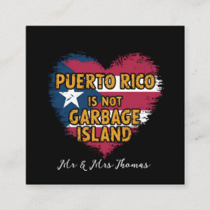 Carte De Visite Carré Porto Rico n'est pas une poubelle