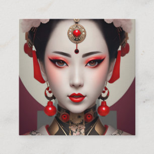 Carte De Visite Carré Portrait japonais Geisha