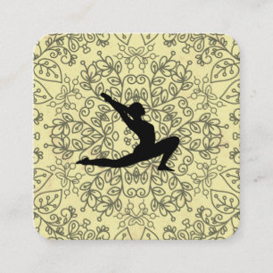 Carte De Visite Carré Pose de yoga Instructeur de yoga