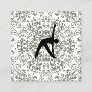 Carte De Visite Carré Pose de yoga   Instructeur de yoga