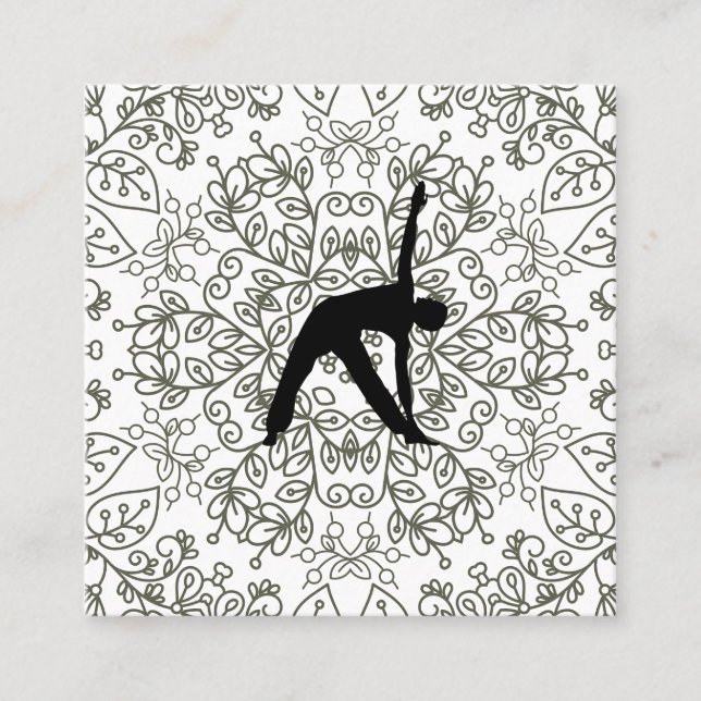 Carte De Visite Carré Pose de yoga | Instructeur de yoga (Devant)