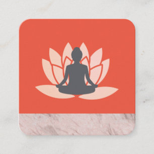 Carte De Visite Carré Poser Lotus Fleur Marbré