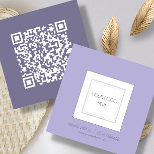 Carte De Visite Carré Pourpre   Logo   Code QR