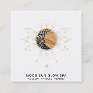 Carte De Visite Carré *~* Poutres de lune cosmique Sun Rays Energy Glow