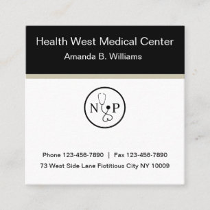 Carte De Visite Carré Praticienne Médicale d'infirmière