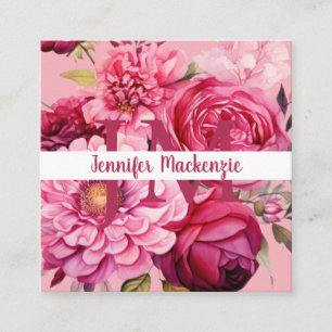 Carte De Visite Carré Premier Chic Bright Pink FlorCarte de visite