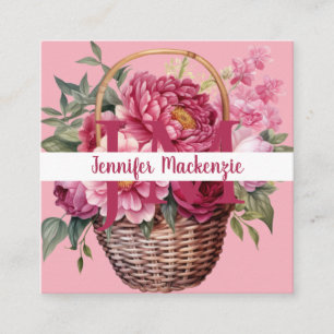 Carte De Visite Carré Premier Chic Bright Pink FlorCarte de visite