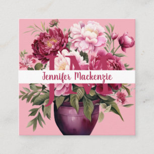 Carte De Visite Carré Premier Chic Bright Pink FlorCarte de visite