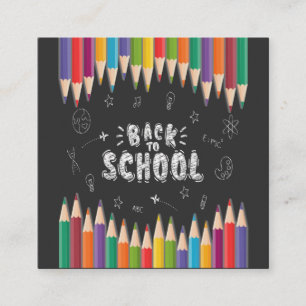 Carte De Visite Carré Première Journée De Chemise D'École, Bienvenue À L