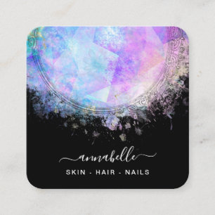 Carte De Visite Carré *~* Prism QR AP26 OPAL Rainbow Ethereal Dandelion